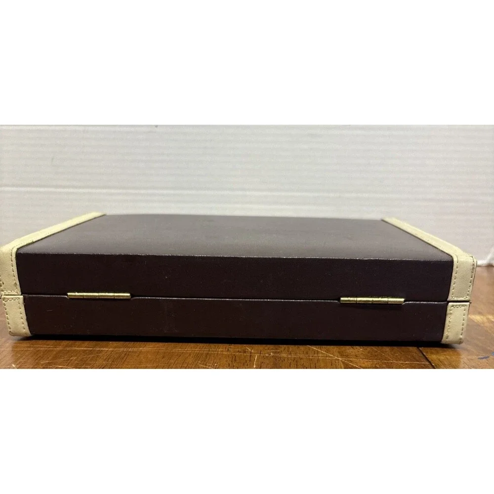 Vintage Chouette Travel Backgammon Set Attaché Case Complete Dice Cups Rules